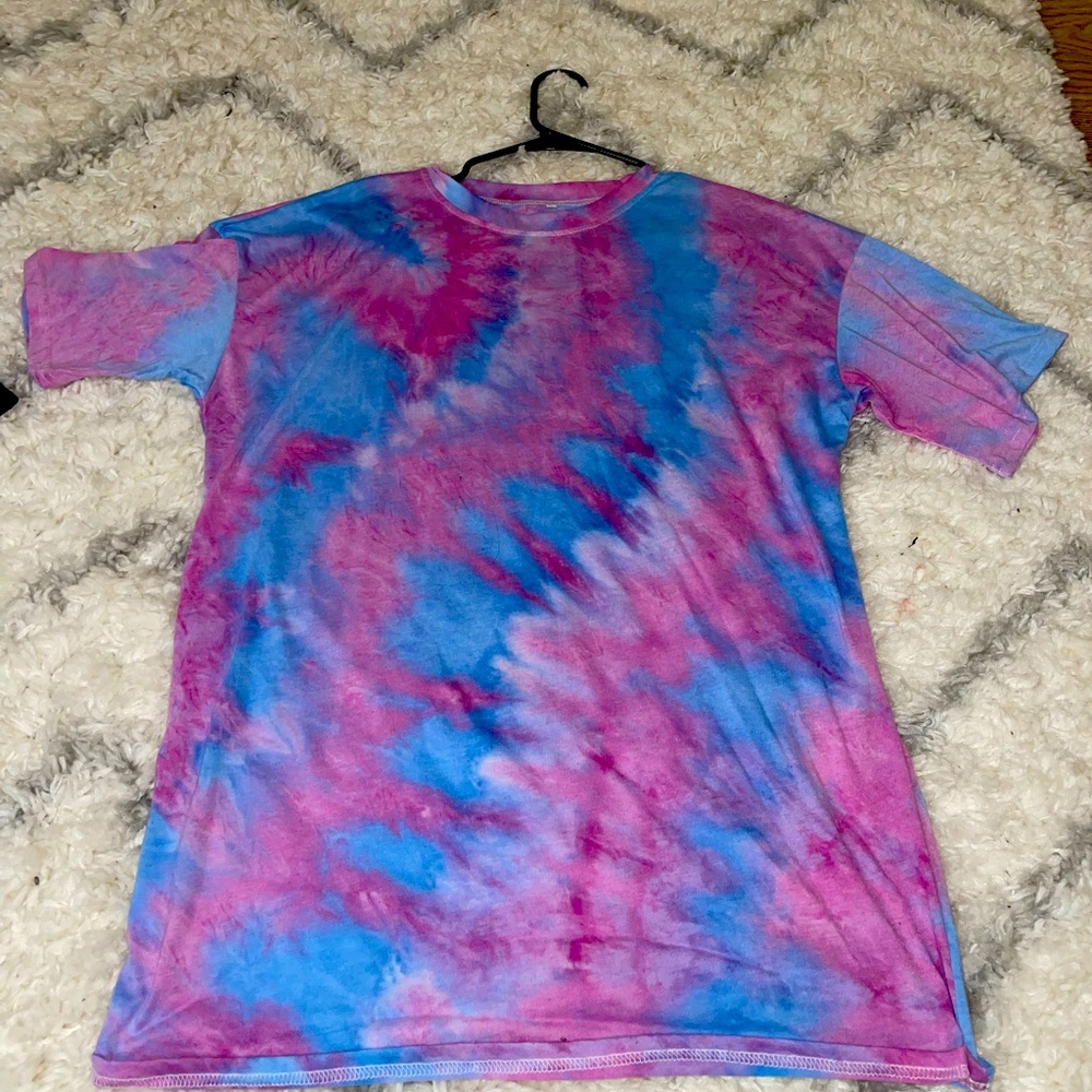 Oversized tie dye teeshirt dress